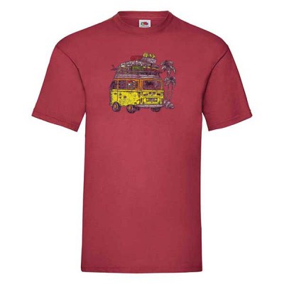 ΒΑΘΥ ΚΟΚΚΙΝΟ t-shirt FRUIT OF THE LOOM με στάμπα A417